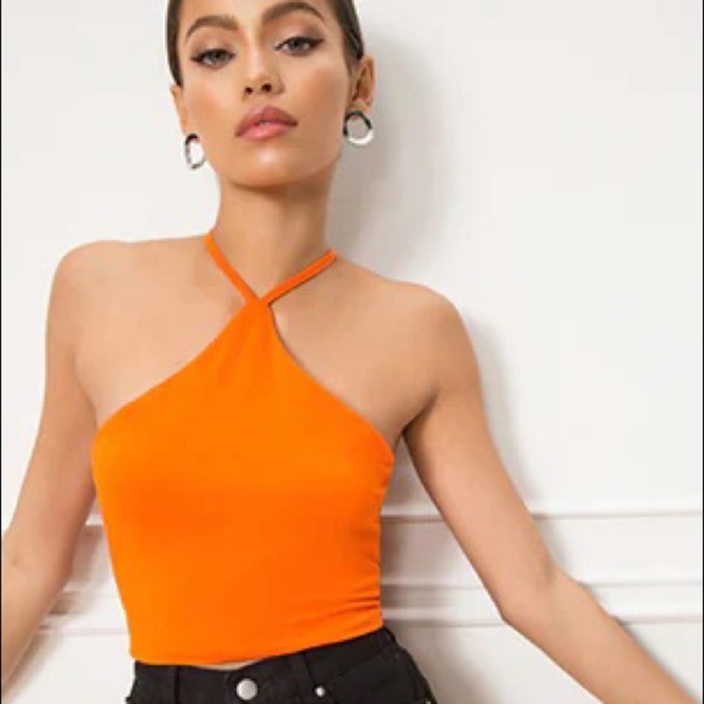 Aisley Lace Up Top in Orange
